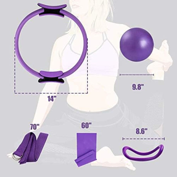 5 kpl Pilates-rengas - Fitness-ympyrä, lantionpohjan lihasten treenaaja