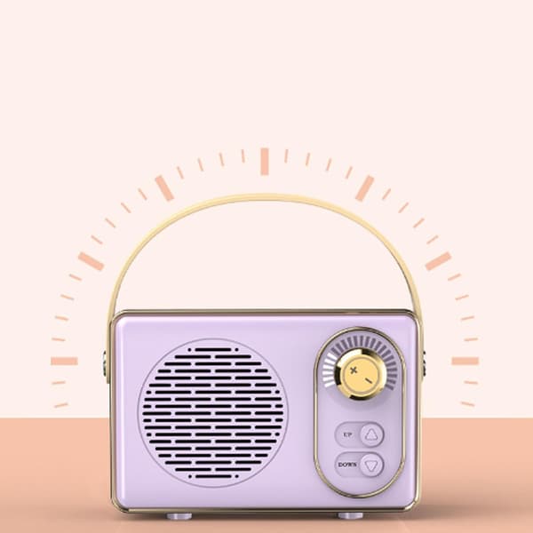 Premium Retro Bluetooth-kaiutin erittäin pitkällä akunkestolla, violetti