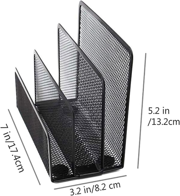 Mesh Design Letter Sorter, Clutter-Free Document Organizer for Desk, Environmentally Friendly Spray Technology with Trapezoidal Design