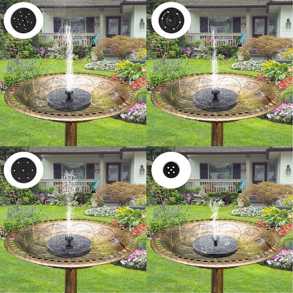 Vandfontæne solcelledrevet Sort 18cm