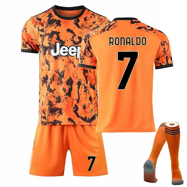 Fotbollskläder för barn Fotbollströja Träningströja set 21/22 - Christiano Ronaldo Orange Orange(18 (100-110cm),Orange)
