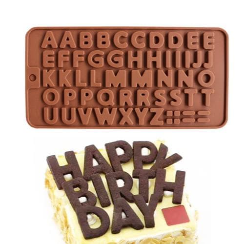 Chocolate Mold, Letters, Alphabet - Ice Mold, Praline Mold Brown brown