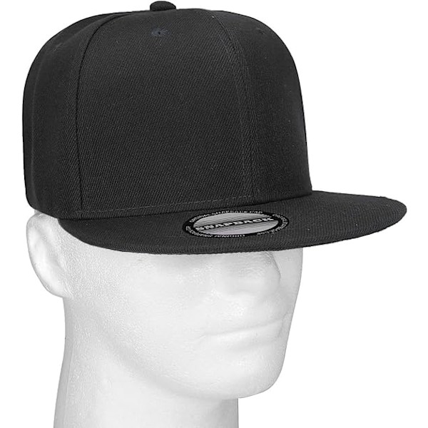 Klassisk Snapback Keps Hip Hop Stil Platt Skärm Enfärgad Justerbar Storlek Z-FD-RC-634 black