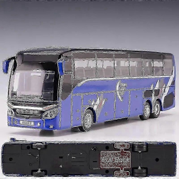 1/50 Setra Luksusbus Legetøjsbil Støbt Miniaturemodel Træk Tilbage Lyd & Lys Pædagogisk Samling Gave Til Drenge Børn
