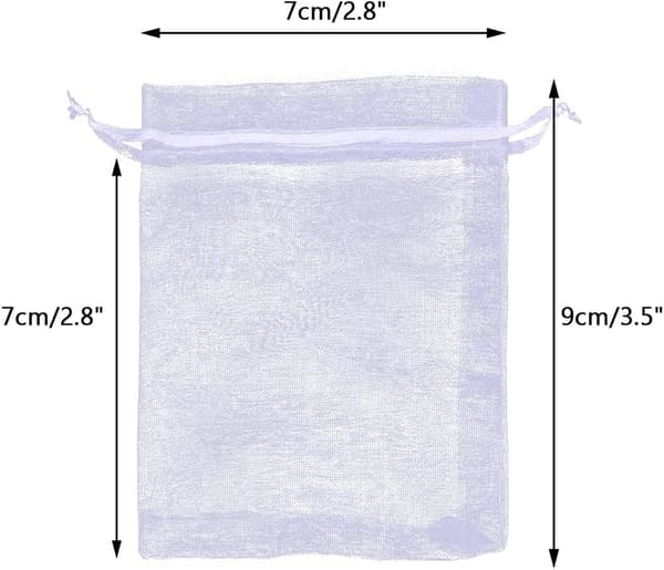 Vit organza presentpåse - 7x9cm liten organza presentpåse, 50-pack bröllopssmyckespåse - bröllop, jul white