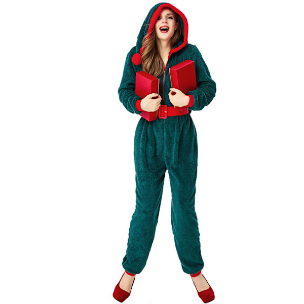 Korallifleece Vanhempi-Lapsi Joulupuku Cosplay Aikuinen Adult L