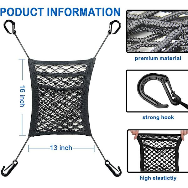 3-lags mesh organizer til bil, mesh i net, bagsæde pe