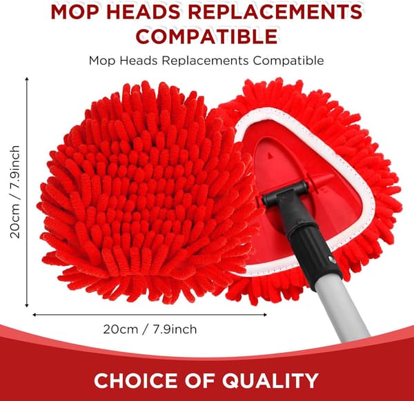 3-pakning moppehoder erstatning kompatibel med O-Cedar Easy Wring 1-tank system gjenbrukbar spinmopp utskiftbart hode vaskbare chenille-påfyll