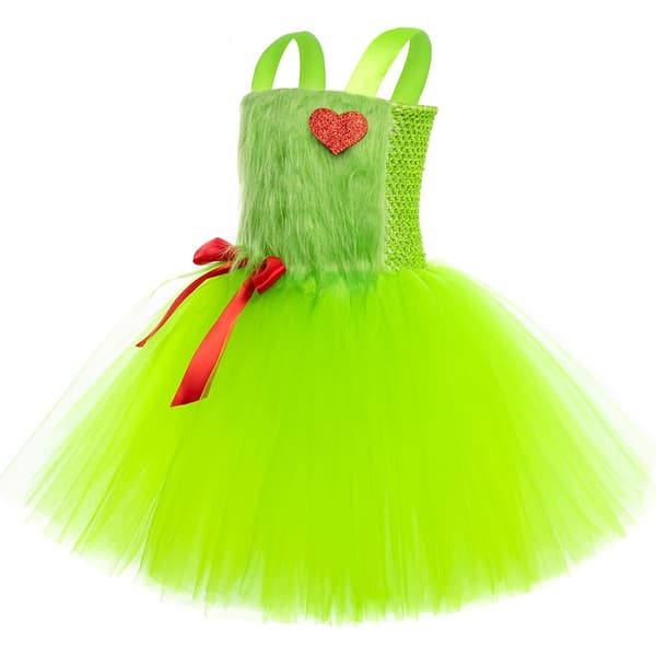 Grinch Grønt Monster Tutu-kjole til piger Juleudklædning til fest L