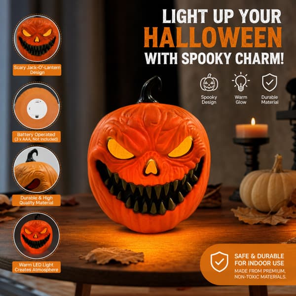 Lydaktiveret Lysende Halloween Græskar Dekoration, Spooky LED Rekvisit til Bar og Festscene Voice control