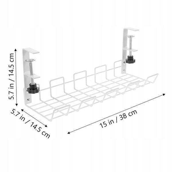 Under et bord, hylle, kabelbrett, skrivebord
