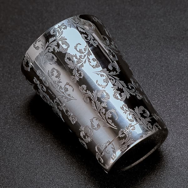 Sæt af boston shakers i rustfrit stål med ætset mønster og vægtede shaker-dåser (blade black)