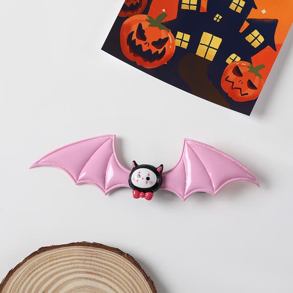 Halloween sløjfehårklemmer, mørke gotiske græskar spøgelse flagermus hårnåle til kvinder og børn, 2-delt håndlavet sæt 10