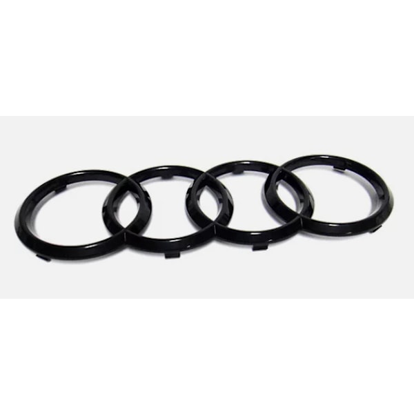 Svart blank frontgrill ring logotyp emblem för Audi A1 A3 A4 A5 A6 273x94mm