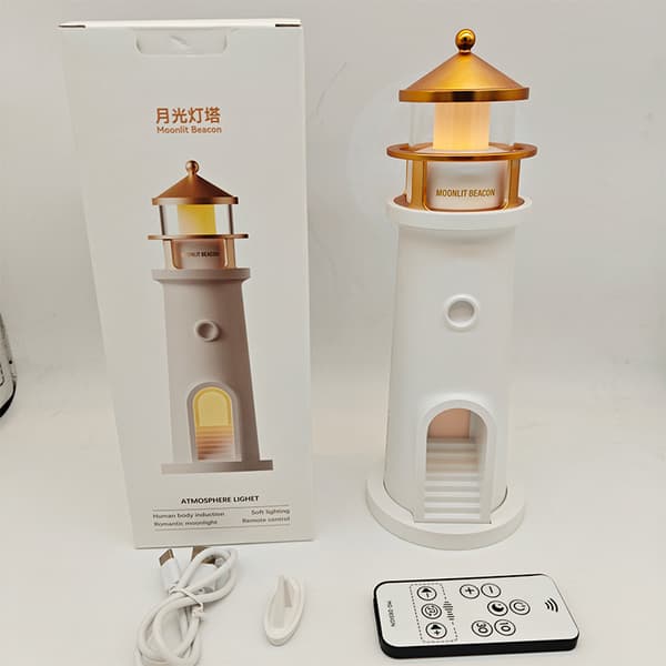 Fyrlygte Måneskin Projektion Natlampe, Genopladelig Sengelampe med 3 Tilstande Bluetooth 5W