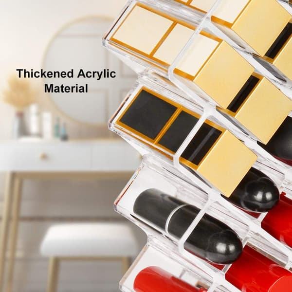 Læbestift Organizer og Opbevaring, Akryl Læbestiftholder Lipgloss Tårn Transparent Kosmetisk Display, 28 Slots Makeup Organizer til Toiletbord