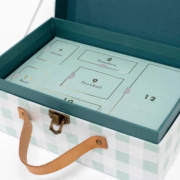 Julekalender-kuffert til kat og hund Nedtællingskalender Gave Blindboks til børn Red