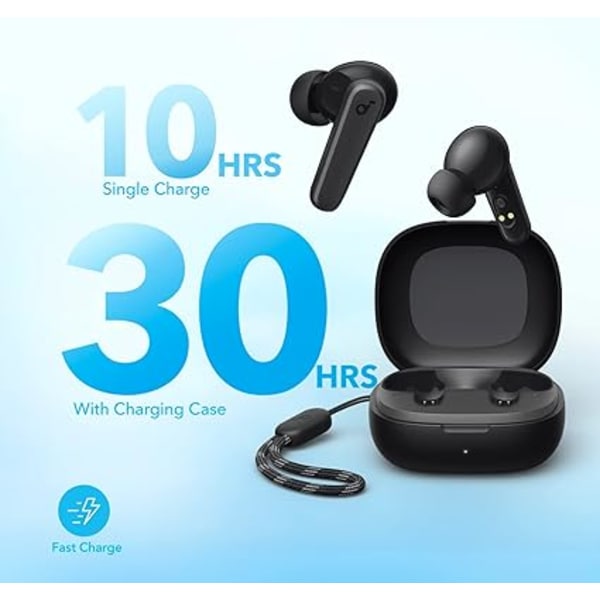 P20i True Wireless Ørepropper, 10 mm drivere med stor bass, Bluetooth 5.3, 30 timers lang spilletid, vannbestandig, 2 mikrofoner for AI-klare samtaler