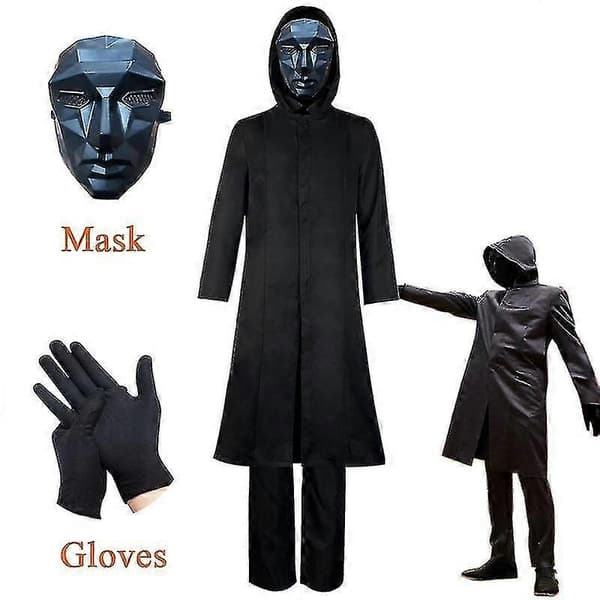 Squid Game Vuxen Stil Boss Kostym + Mask + Handskar Komplett set Full set M