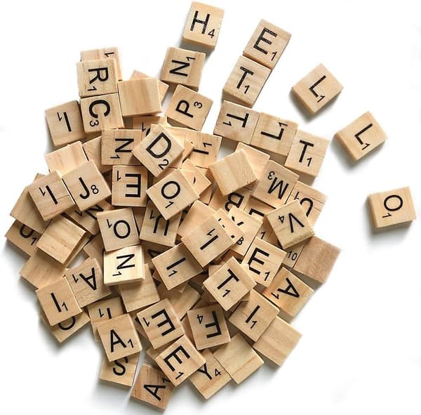 500 Trebokstaver for Brikker, Scrabble-bokstaver for Håndverk - acsergery DIY Tregave