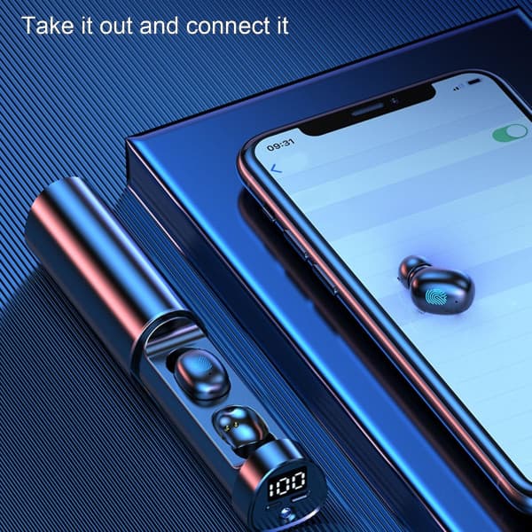 LED-display hodetelefoner Trådløse Bluetooth-hodetelefoner In-ear-hodetelefoner Vanntette