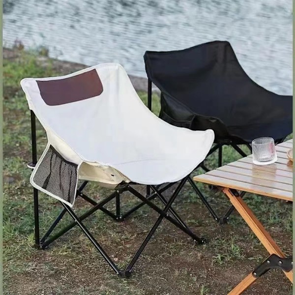 Månestol udendørs klapstol rejsestol picnic campingudstyr let at opbevare og transportere Army Green