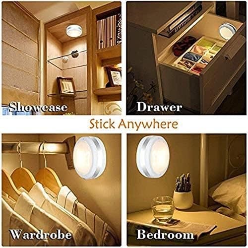 LED Puck Lights - Battery Operated with Remote Control (6-pack)