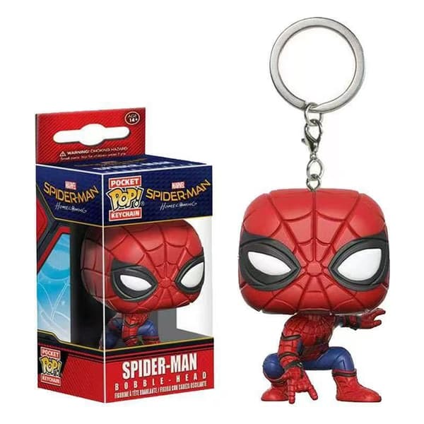 Spider-Man med kappe PVC nøglering vedhæng, samlefigur til fans og taskepynt Standing