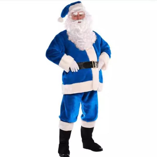 Julemandskostume-sæt 7-dele jule-sceneoptræden outfit til festlige begivenheder Red seven-piece set L