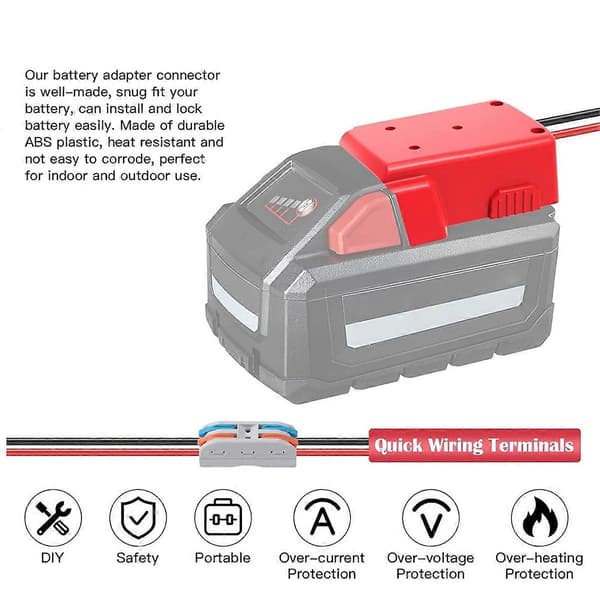 2 kpl Power Wheel -adapteri Milwaukee M18 -akkuadapterille
