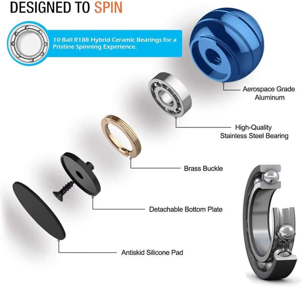 Skrivebordslegetøj Optisk Illusion Metal Fidget Spinning Bold Kontor Executive Stress Relief Spinner Legetøj til Voksne