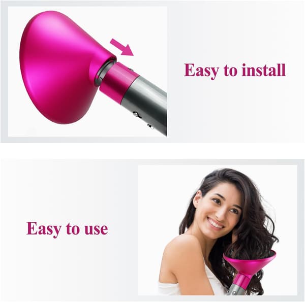 Kompatibel stor diffuser-tilbehør til Dyson Airwrap Opgraderet større diffuser-dyse til hurtigere tørring og definering af krøller Pink