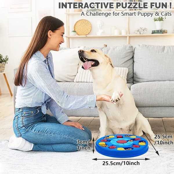 Puslespill for hunder interaktiv leke for valper IQ-stimulering og godbit-treningsspill godbitdispenser for smarte hunder, valper og katter