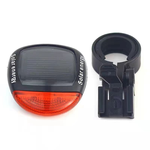 Cykel solcelle baglygte 2LED intet behov for opladning natkørsel advarselslys mountainbike rideudstyr cykeltilbehør Black/Card Packaging