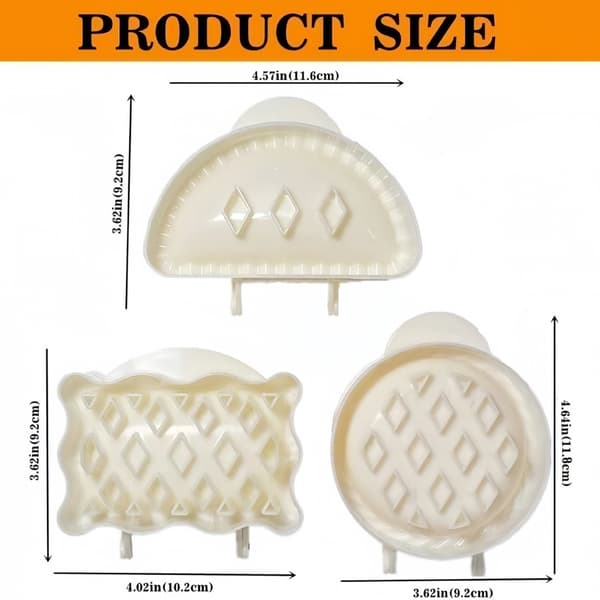 Klassisk Mini Håndpai Formsett – 3-Delt Bakverkspresse med Rektangulære, Halvsirkelformede og Runde Former Rectangular
