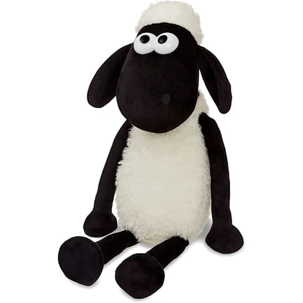 Shaun the Sheep 61173 40 cm Plyslegetøj, Sort og Hvid, Egnet til Både Voksne og Børn