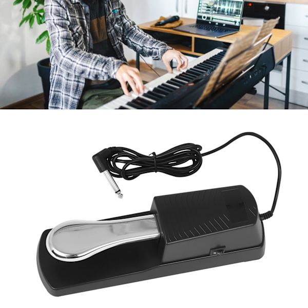 Sustain-pedaali, liukumaton, säädettävä jännitys, metallinen sustain-jalkapedaali digitaalipianolle ja sähköurkulle (FQ)