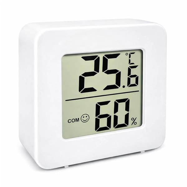 Mini Digital Hygrometer og Termometer - Miniature Indendørs Temperatur- og Fugtighedsmåler med LCD-Display White