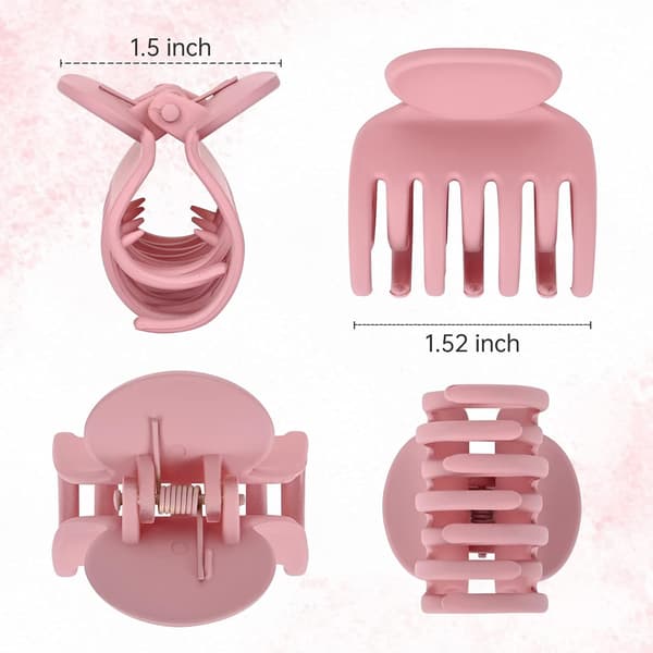 Hårklämmor små kloklämmor för tunt hår 4-pack dubbla rader tänder 4 cm medium matt halkfria håraccessoarer för kort hår