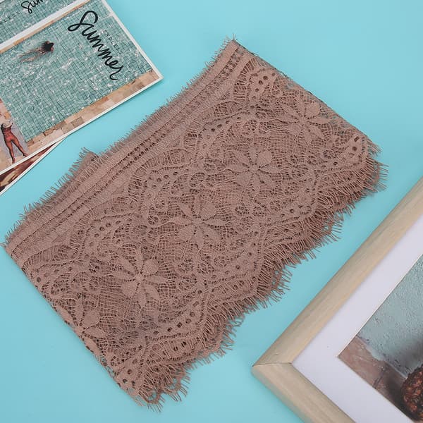 14,5 cm Polyester Silke Kläder Broderi Spets DIY Klänning Hantverk Tyg Kläddekoration Rosa
