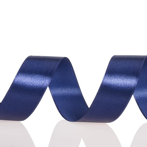 2,5 cm marinblått enfärgat satinband 23 meter polyester för presentinslagning och pyssel