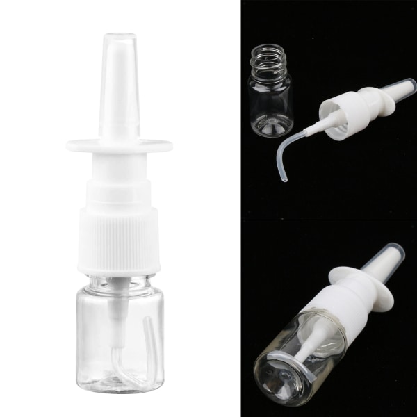 100 stycken 5 ml tom näspumpspray plastflaska roterande hals fin dimma transparent