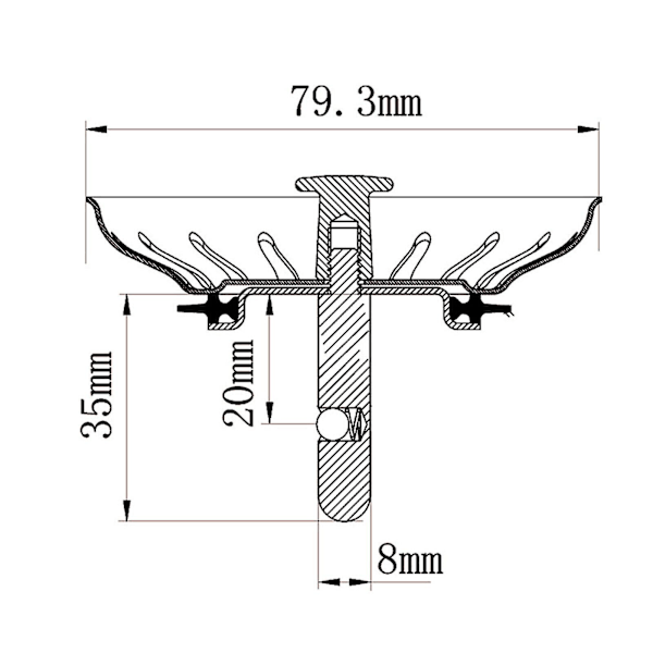 Rustfri stål si kurv vask afløbsslidser prop til Blanco 79mm Dz