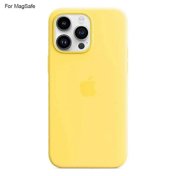 Magsafe-kompatibelt flytande silikonskal för iPhone 14 Pro - Ljusgul[ZHE] Light yellow size