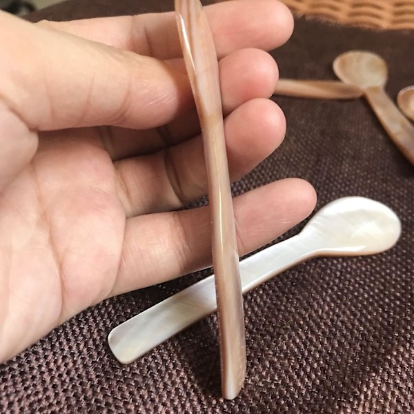 6 kpl helmiäislusikoita, 11 cm x 2,5 cm
