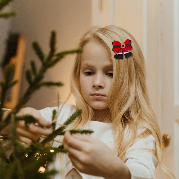 Söta julhårspännen, tomtepepparkakor julstrumpa hårnålar, julfest festlig kostym håraccessoarer Sunmostar