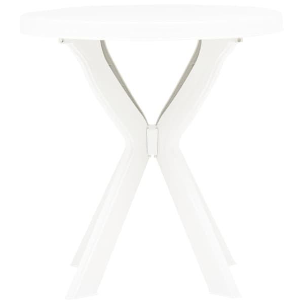 vidaXL Cafebord hvid Ø70 cm plast Vit white