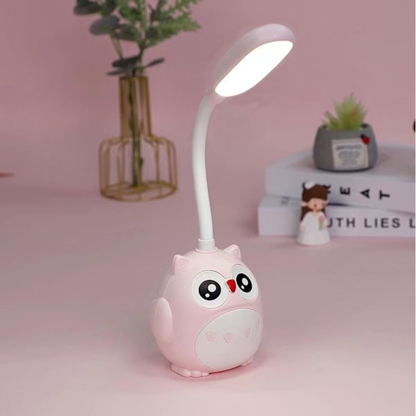 Sød Rosa Mini Ugle Natlampe, USB Opladbar, Foldbar til Børneværelse Rosa Rosa Rosa