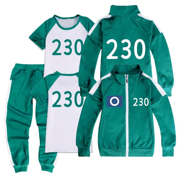 Squid Game, træningstøj, komplet sæt med nummer 77 7 7 150