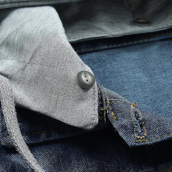 Uformell denimjakke for kvinner med avtakbar hette | Mørkeblå Dark Blue 2XL